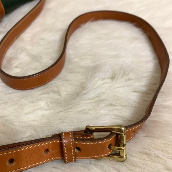 DOONEY & BOURKE Vintage All Weather Leather Green EQUESTRIAN Flap XBody R54 - Picture 7 of 16